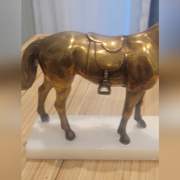 Brass Horses Mounted on Marble Bases - Picture 13 of 16